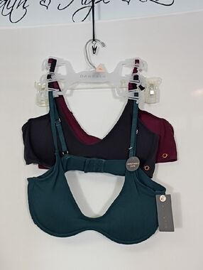 NWT Danskin Juniper Multi Seamless Variegated Rib Wired Bralette 3 Pack Size XL